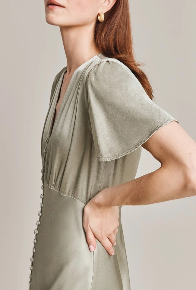 Grace Satin Midi Dress Seagrass 7 Grace Satin Midi Dress Seagrass - Image 5