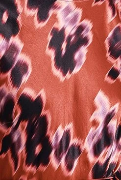 Christine Satin Midi Dress Rust Ikat Print -Ghost Fashion Store D07G025 Z74 29492 650px 964px