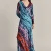 Milana Satin Maxi Dress Blue Tie Dye Print 1 Milana Satin Maxi Dress Blue Tie Dye Print -Ghost Fashion Store D07G026 Z75 29431 650px 964px