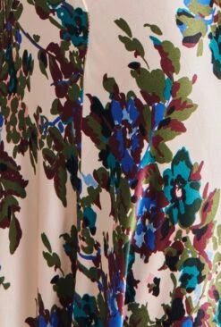 Beatrix Satin Midi Dress Green Floral -Ghost Fashion Store D07G029 Z34 28942 650px 964px