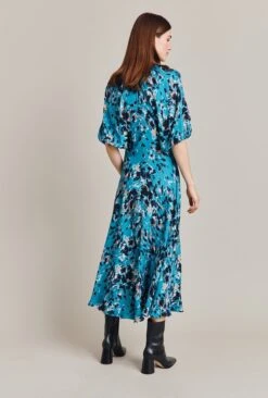 Dana Crepe Midi Dress Blue Inky Flowers -Ghost Fashion Store D07G030 Z77 28804 650px 964px