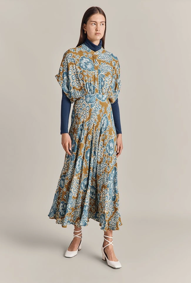 Harriet Crepe Midi Dress Blue Tapestry 4 Harriet Crepe Midi Dress Blue Tapestry - Image 2