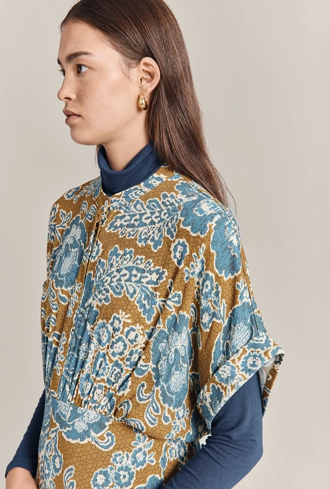 Harriet Crepe Midi Dress Blue Tapestry 5 Harriet Crepe Midi Dress Blue Tapestry - Image 3