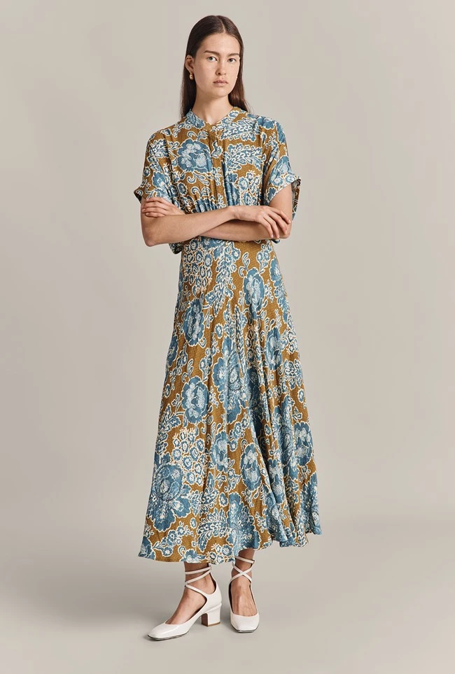 Harriet Crepe Midi Dress Blue Tapestry 6 Harriet Crepe Midi Dress Blue Tapestry - Image 4