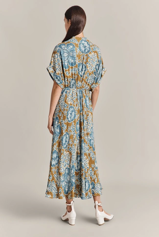 Harriet Crepe Midi Dress Blue Tapestry 7 Harriet Crepe Midi Dress Blue Tapestry - Image 5