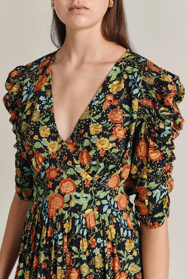 Sarah Crepe Midi Dress Classic Floral 6 Sarah Crepe Midi Dress Classic Floral - Image 4