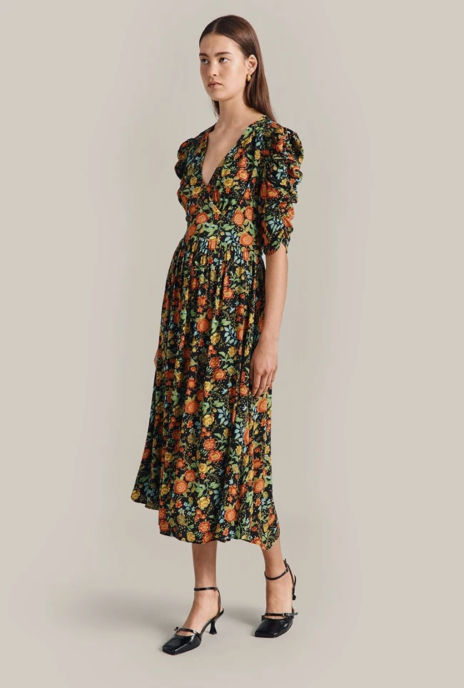 Sarah Crepe Midi Dress Classic Floral 7 Sarah Crepe Midi Dress Classic Floral - Image 5