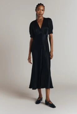 Madison Satin Midi Dress -Ghost Fashion Store D08G051 A01 31997 650px 964px