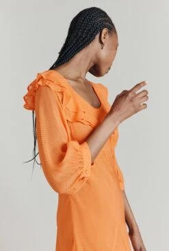 Poppy Polka Dot Godet Georgette Dress -Ghost Fashion Store D08G052 Z23 31459 650px 964px