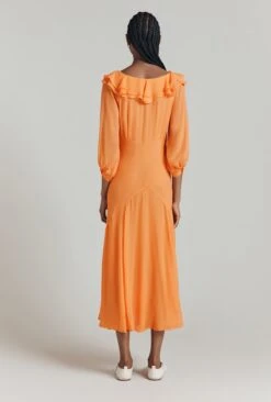 Poppy Polka Dot Godet Georgette Dress -Ghost Fashion Store D08G052 Z23 31460 650px 964px