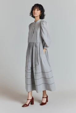 Nova Cotton Embroidered Midi Dress -Ghost Fashion Store D08G054A B42 31646 650px 964px