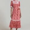 Josephine Ditsy Floral Printed Cotton Lace Trim Dress -Ghost Fashion Store D08G055A Z24 31478 650px 964px