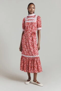 Josephine Ditsy Floral Printed Cotton Lace Trim Dress -Ghost Fashion Store D08G055A Z24 31479 650px 964px