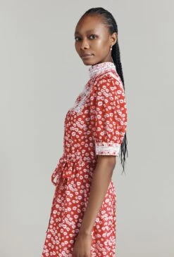 Josephine Ditsy Floral Printed Cotton Lace Trim Dress -Ghost Fashion Store D08G055A Z24 31480 650px 964px