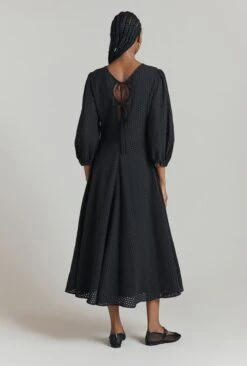 Bella Linen Bias Cut Open Back Tie Midi Dress -Ghost Fashion Store D08G058 A01 31368 650px 964px