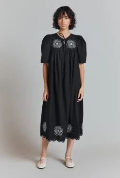 Ramona Embroidered Cotton Midi Dress