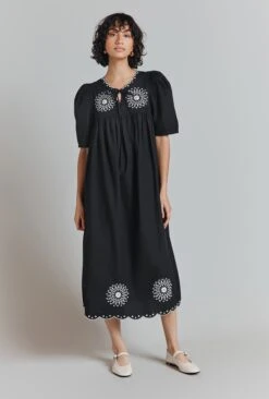 Ramona Embroidered Cotton Midi Dress -Ghost Fashion Store D09G001 A01 31714 650px 964px