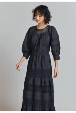 Leoni Lace Trim Cotton Midi Dress 8 Leoni Lace Trim Cotton Midi Dress -Ghost Fashion Store D09G003 B33 31886 650px 964px