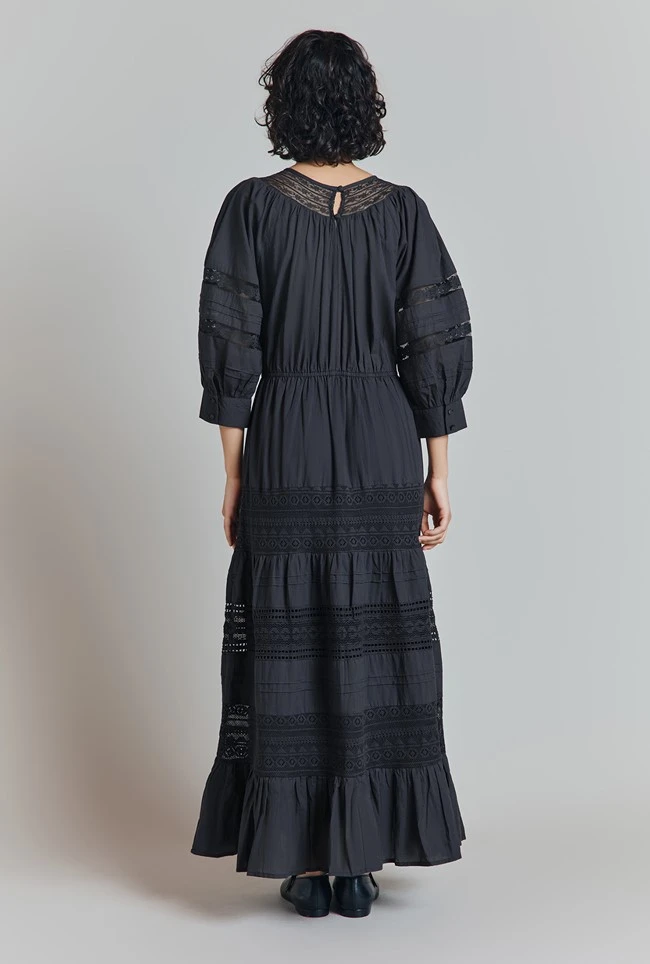 Leoni Lace Trim Cotton Midi Dress 6 Leoni Lace Trim Cotton Midi Dress - Image 4