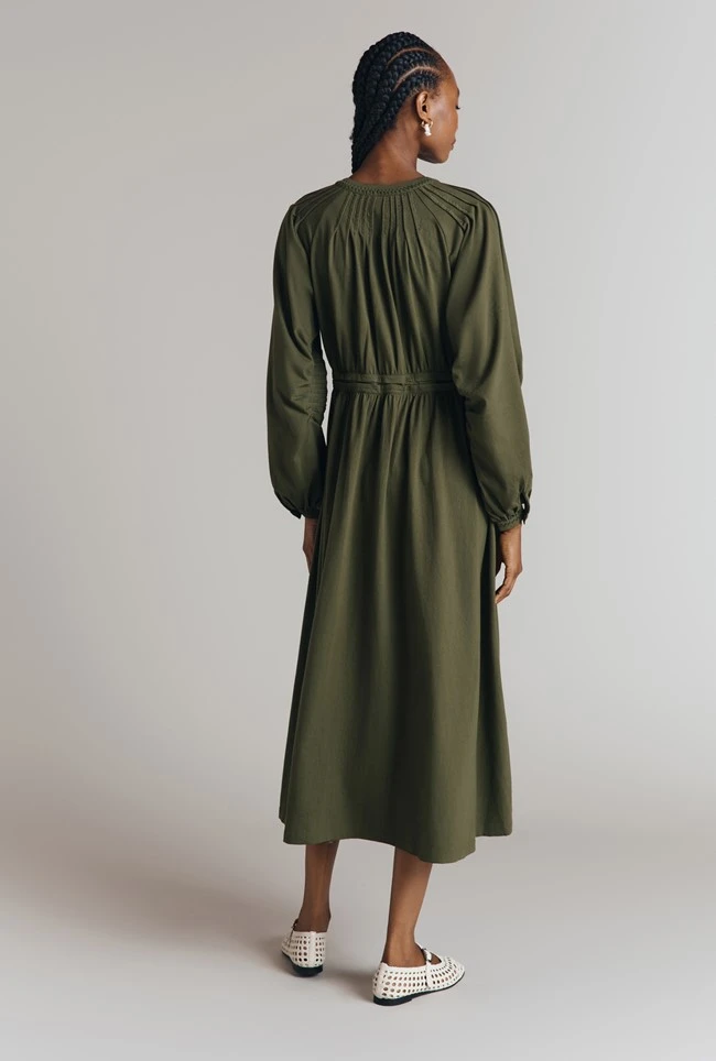 Santori Embroidery Trim Cotton Jersey Midi Dress 6 Santori Embroidery Trim Cotton Jersey Midi Dress - Image 4