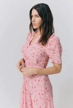 Capri Crepe Floral Midi Dress -Ghost Fashion Store D09G056 Z59 33008 650px 964px