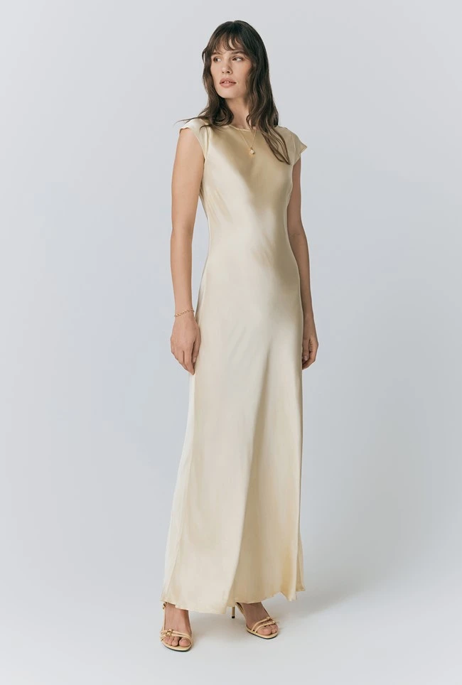 Averie Boat Neck Satin Maxi Dress 3 Averie Boat Neck Satin Maxi Dress