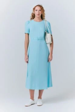 Jasmine Crepe Belted Midi Dress