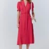 Rowan Button Crepe Midi Tea Dress -Ghost Fashion Store D10G021 H61 33377 650px 964px
