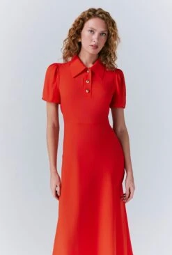 Verity Crepe Button Midi Dress -Ghost Fashion Store D10G024 G01 33469 650px 964px