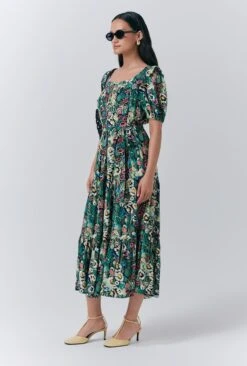 Georgia Tiered Floral Midi Dress -Ghost Fashion Store D10G038 Z78 33569 650px 964px