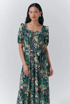 Georgia Tiered Floral Midi Dress -Ghost Fashion Store D10G038 Z78 33571 650px 964px
