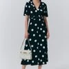 Jess Crepe Polka Dot Midi Tea Dress -Ghost Fashion Store D10G039 Z14 33655 650px 964px