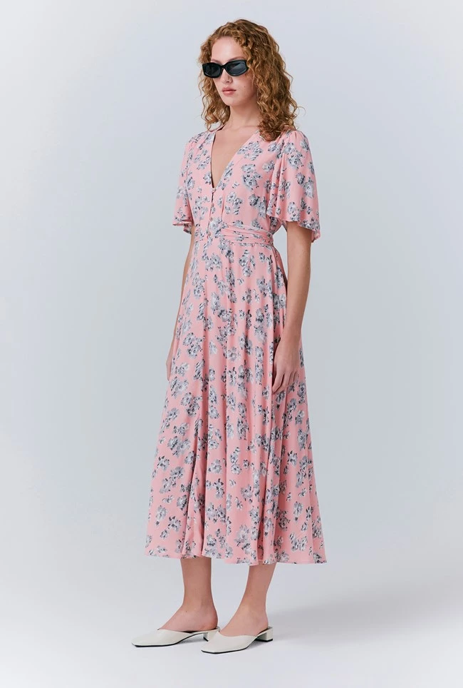 Jess Crepe Floral Midi Tea Dress 5 Jess Crepe Floral Midi Tea Dress - Image 3