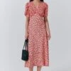 Lulu Crepe Floral Midi Tea Dress -Ghost Fashion Store D10G040 Z77 33589 650px 964px
