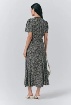 Maree Crepe Printed Tie Front Midi Dress -Ghost Fashion Store D10G044 Z94 33651 650px 964px