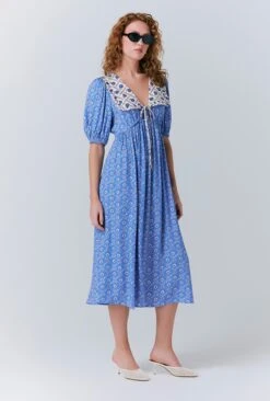 Nellie Crepe Collared Midi Smock Dress -Ghost Fashion Store D10G047 Z82 33529 650px 964px