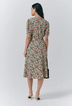 Dotty Crepe Floral Short Tea Dress -Ghost Fashion Store D10G049 Z84 33694 650px 964px