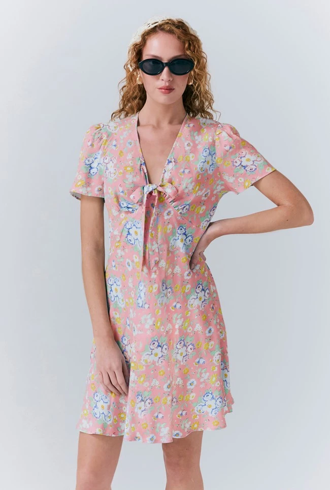 Lucy Crepe Floral Short Dress 6 Lucy Crepe Floral Short Dress - Image 4