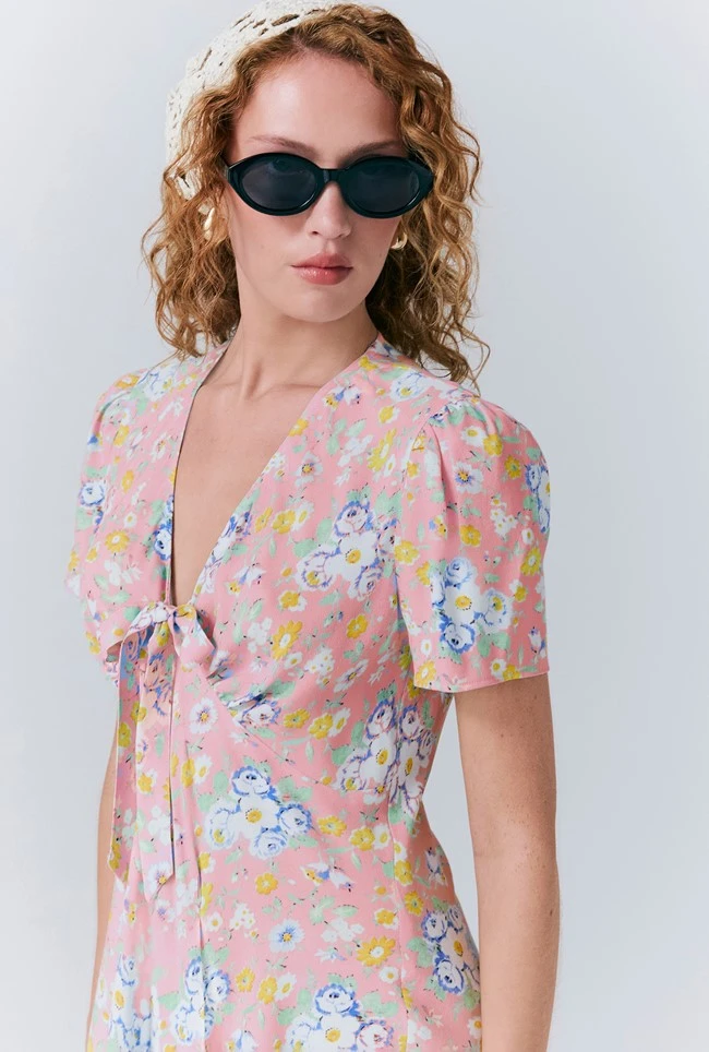 Lucy Crepe Floral Short Dress 4 Lucy Crepe Floral Short Dress - Image 2