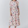 Lenora Satin Floral Belted Midi Dress 2 Lenora Satin Floral Belted Midi Dress -Ghost Fashion Store D10G052 Z87 33685 650px 964px