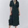 Alma Crepe Polka Dot Midi Dress -Ghost Fashion Store D10G054 Z27 33665 650px 964px