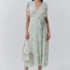 Lucia Crepe Floral Belted Midi Dress -Ghost Fashion Store D10G056 Z91 33659 650px 964px