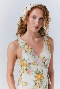 Julia Cotton Floral Midi Wrap Dress -Ghost Fashion Store D10G058 Z93 33491 650px 964px