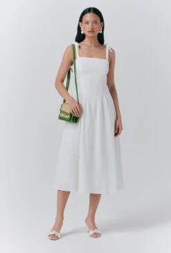 Fabiola Embroidered Cotton Strappy Dress