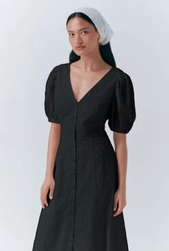 Selina Embroidered Cotton Midi Dress -Ghost Fashion Store D10G061 A01 33682 650px 964px