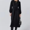 Layla Crepe Tie Neck Midi Dress 1 Layla Crepe Tie Neck Midi Dress -Ghost Fashion Store D11G006 A01 33826 650px 964px