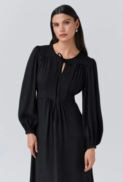 Layla Crepe Tie Neck Midi Dress 10 Layla Crepe Tie Neck Midi Dress -Ghost Fashion Store D11G006 A01 33829 650px 964px