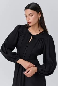 Layla Crepe Tie Neck Midi Dress 8 Layla Crepe Tie Neck Midi Dress -Ghost Fashion Store D11G006 A01 33830 650px 964px