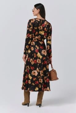Sophia Floral Boat Neck Midi Dress -Ghost Fashion Store D11G032 Z66 33953 650px 964px