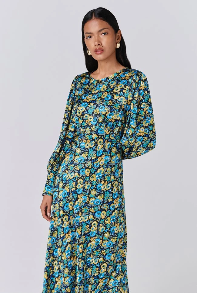 Fiona Satin Boat Neck Midi Dress 6 Fiona Satin Boat Neck Midi Dress - Image 4